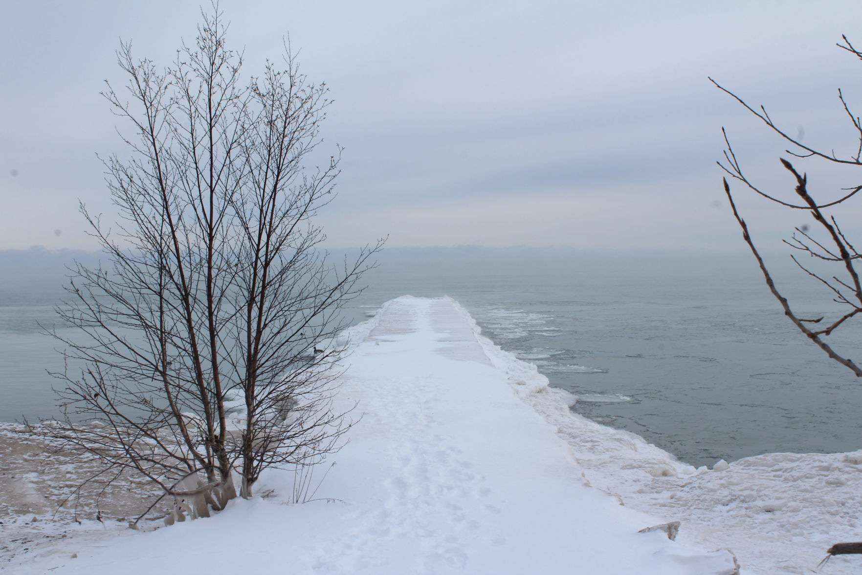 Frozen pier
